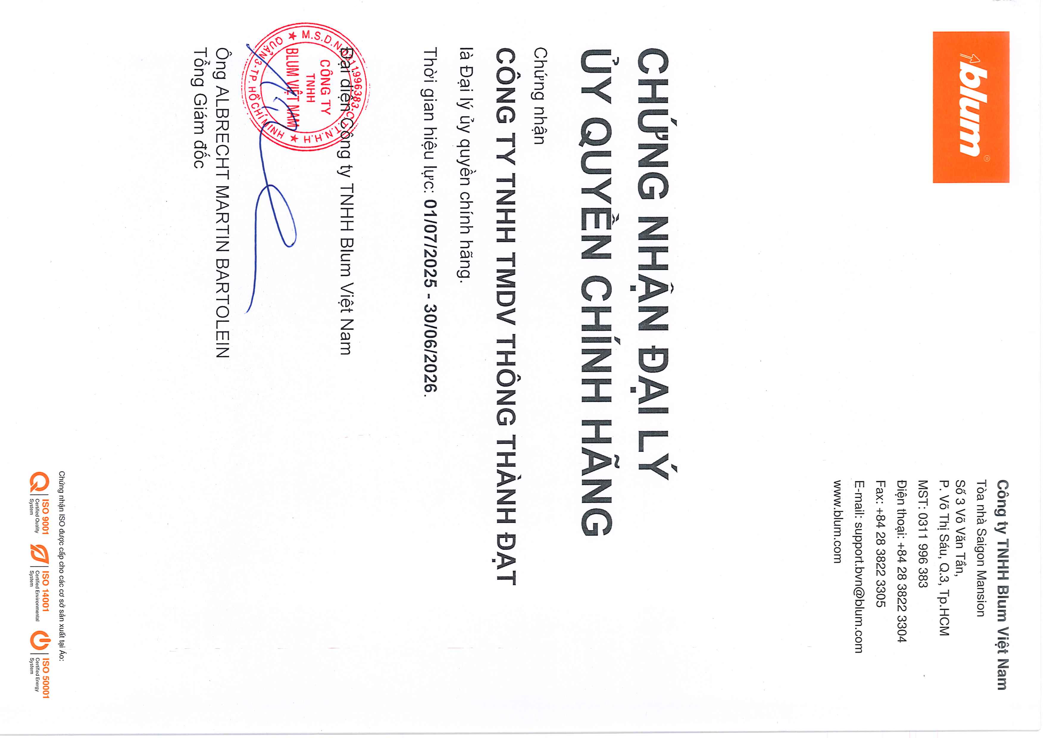 Đại Lý Blum Việt Nam Chính Hãng - Blum Cần Thơ - Năm 2025