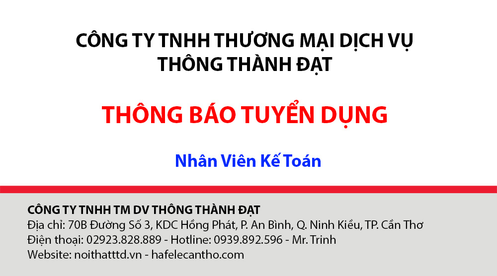 Thông Báo Tuyển Dụng Kế Toán 2022