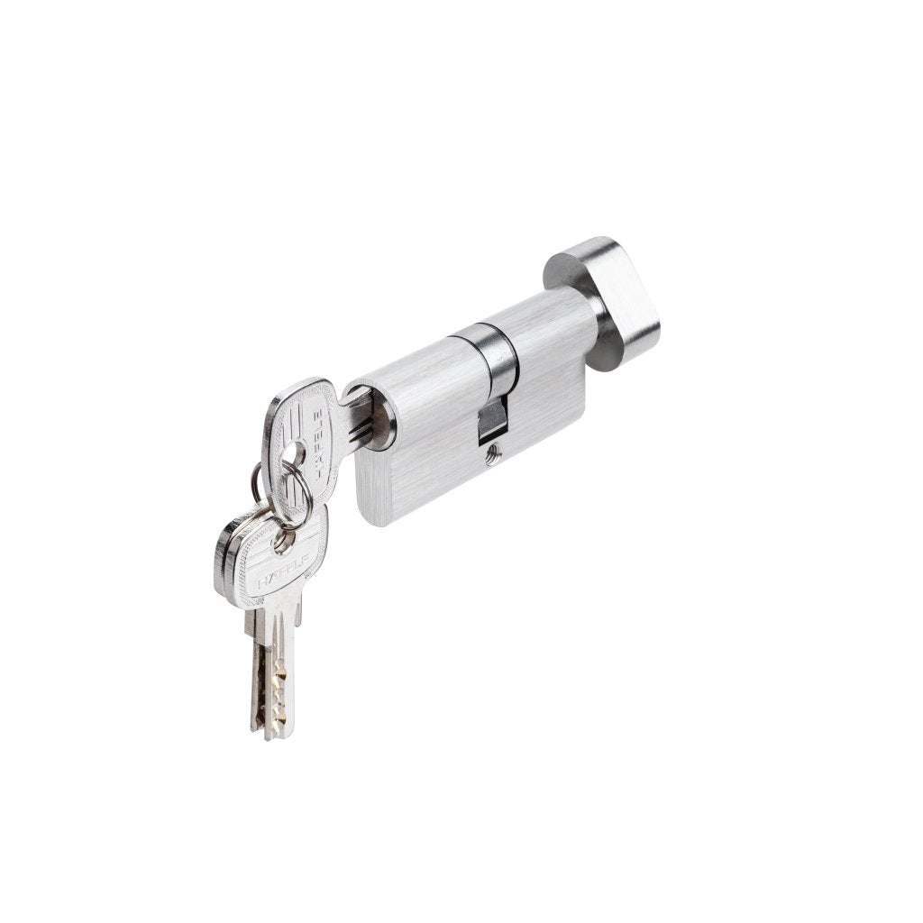 Ruột khóa cửa đi 65mm Hafele (1 đầu vặn 1 đầu chìa)