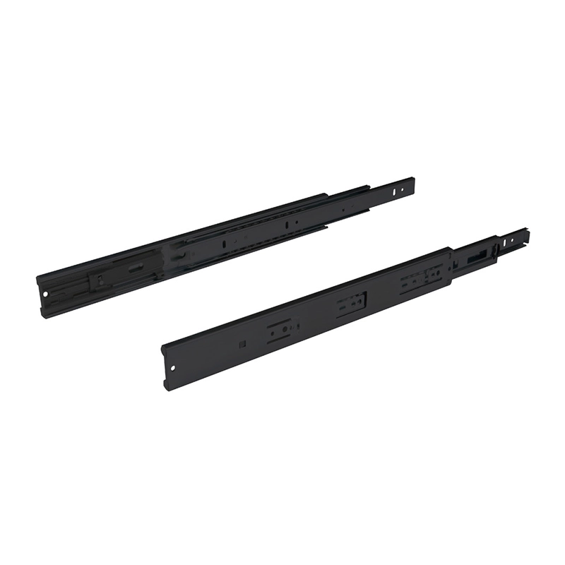 Ray trượt, ray bi 3 tầng giảm chấn, màu đen 300mm - 494.02.071