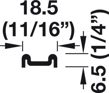 Ray trượt đôi, dưới, 5000mm, cho cửa dày 6-8mm - SLIDO DESIGN 25 IF G - 415.11.605
