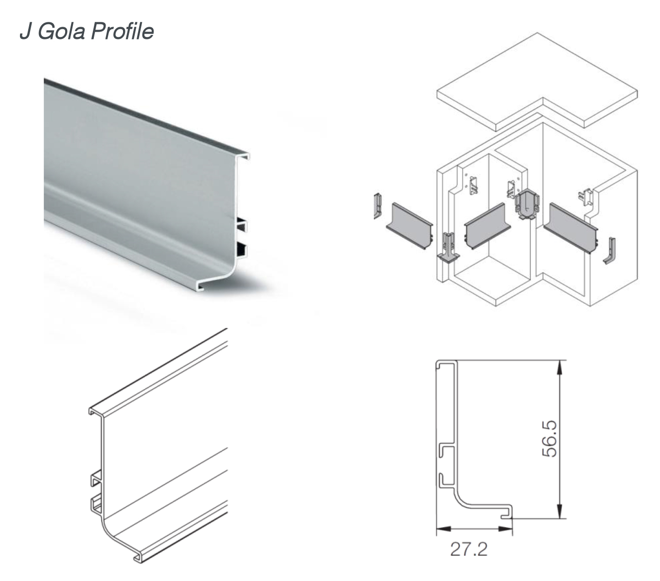 Tay Nắm Tủ Ngang Gola 2800mm Hafele - 126.37.904