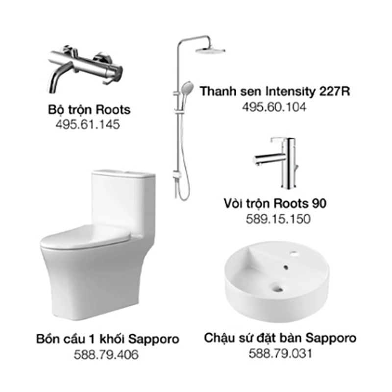 Gói thiết bị vệ sinh Hafele tiện nghi E - 732.19.763