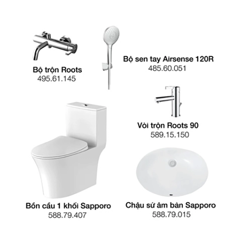Gói thiết bị vệ sinh Hafele tiện nghi G - 732.19.767