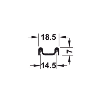 Ray đôi trượt dưới, 2500mm, cho cửa dày 6-8mm - SLIDO DESIGN 25 IF G - 415.11.622