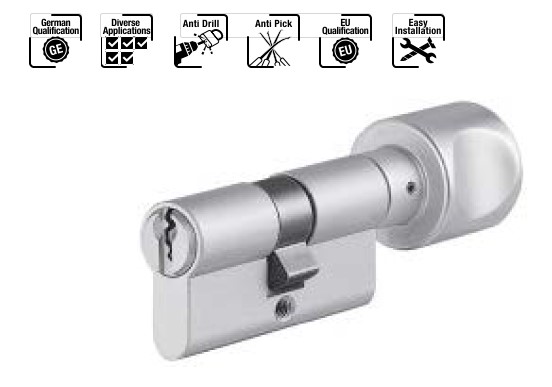 Ruột khóa 1 đầu chìa, 1 đầu vặn 60mm, chìa chủ_EM Hafele - 916.96.302