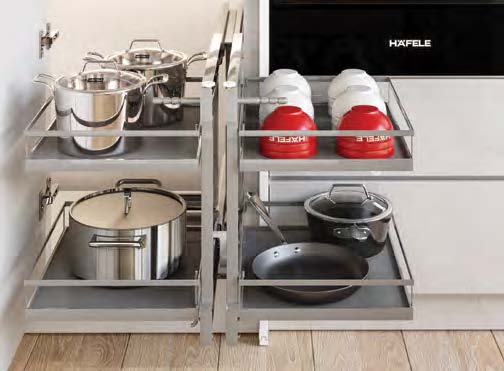 Phụ kiện tủ góc Hafele Kosmo OLLA 900mm - Sơn nano - 595.50.804