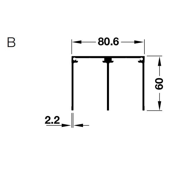 Ray đôi ALUFLEX 80 trên màu đen 3m - 403.75.389