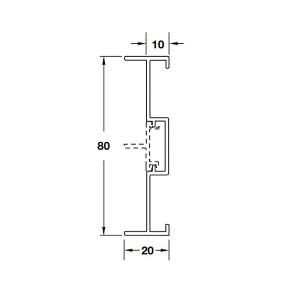 Thanh nhôm ALUFLEX 80 thanh nối tường màu đen 3m - 403.75.419