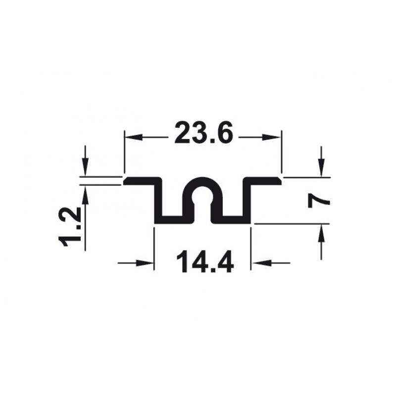 Ray đơn trượt dưới (âm) 3000mm - 403.77.930
