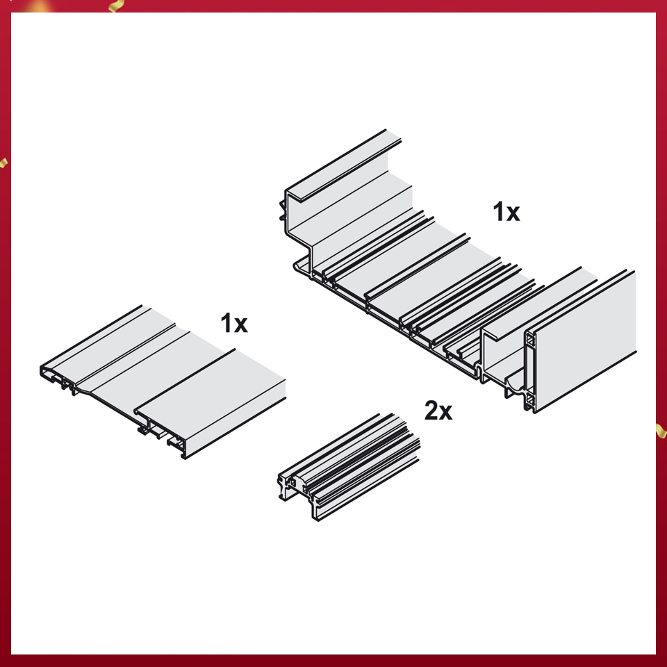 Ray Trượt Finetta 50 Hafele 2331-3200mm - 406.11.691
