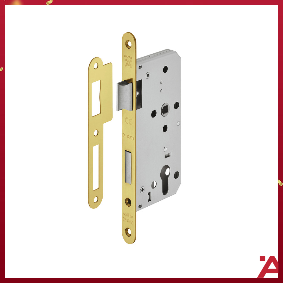 Thân khóa lưỡi gà chốt chết Hafele Đồng bóng - 911.02.069