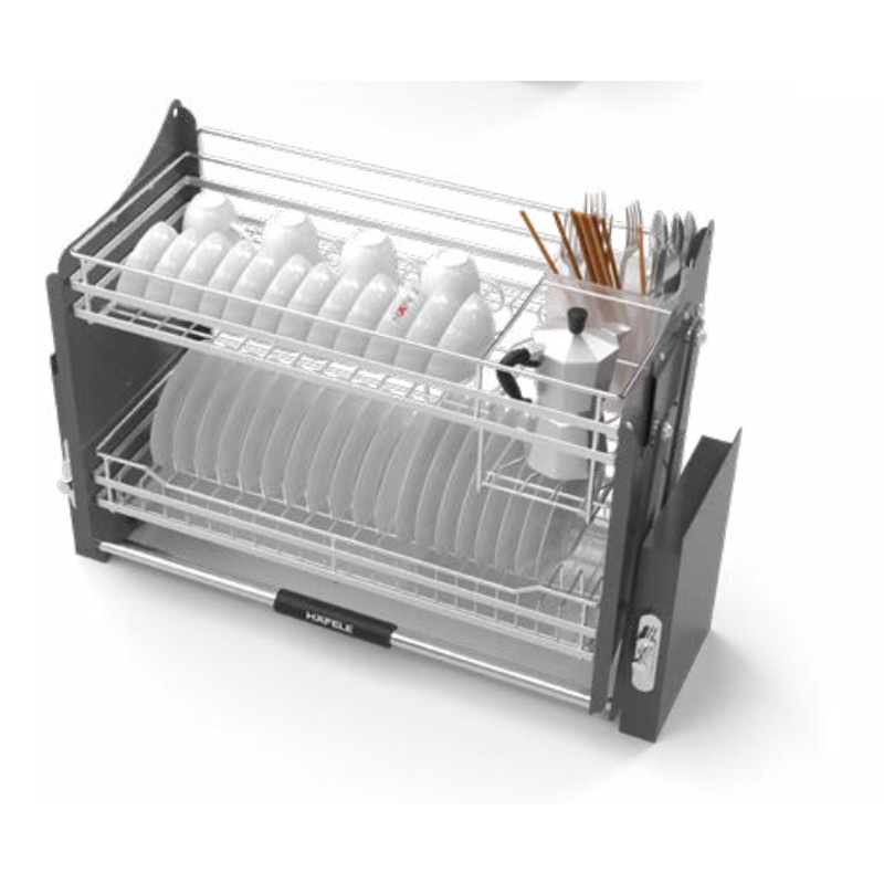 Phụ kiện tủ treo, Rổ chén đĩa di động - Hafele Lento 900 ( kèm ống đựng đũa) - 504.76.143