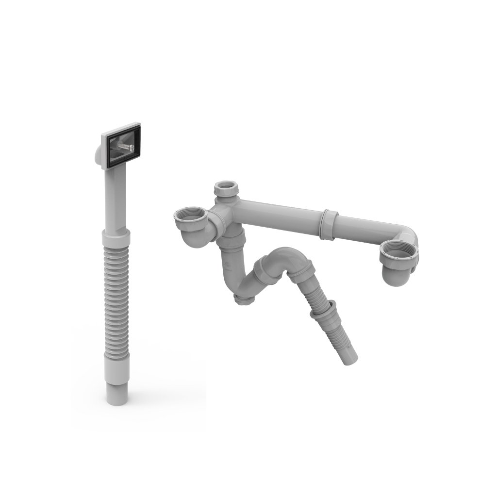 SP - Bộ xả chậu inox 2 hộc 1 xả tràn - 567.25.876