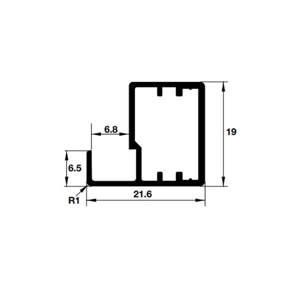Khung nhôm kính Hafele màu đen - 563.58.303