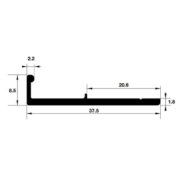 Thanh nhôm tay nắm H01 màu đen mờ dài 3000 mm Hafele - 563.58.313