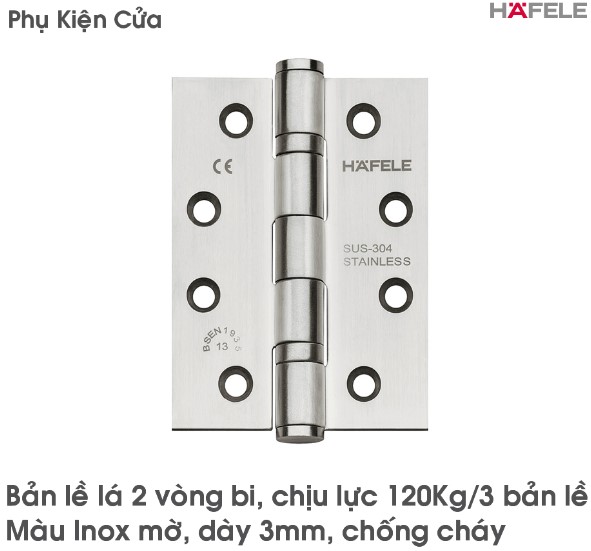 Bản Lề Lá Chống Cháy 2 Vòng Bi 120Kg Hafele - 926.98.041