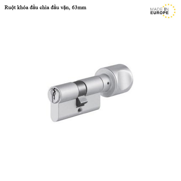 Ruột khóa Hafele 1 đầu chìa, 1 đầu vặn dài 63mm - 916.08.672
