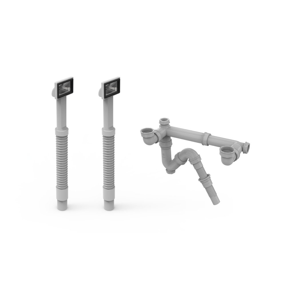Bộ Xả Chậu Rửa Chén 2 Hộc Có 2 Xả Tràn Hafele - 567.25.925