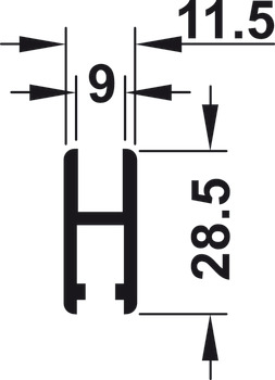 Ray lắp con trượt, 5000mm, SLIDO DESIGN 25 IF G 6-8mm - 415.12.605