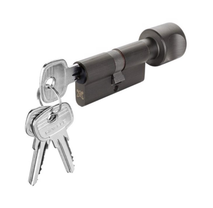 Ruột khóa 1 đầu chìa 1 đầu vặn đen 63mm Hafele - 916.08.422