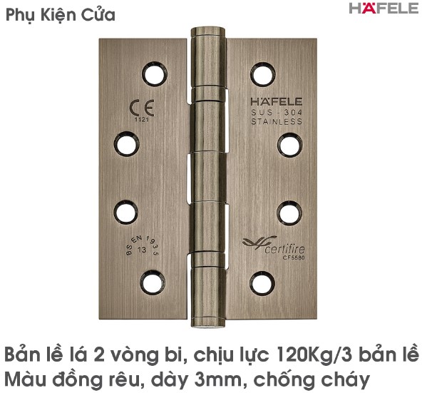 Bản Lề Lá 2 Vòng Bi 120kg Hafele - 926.98.139