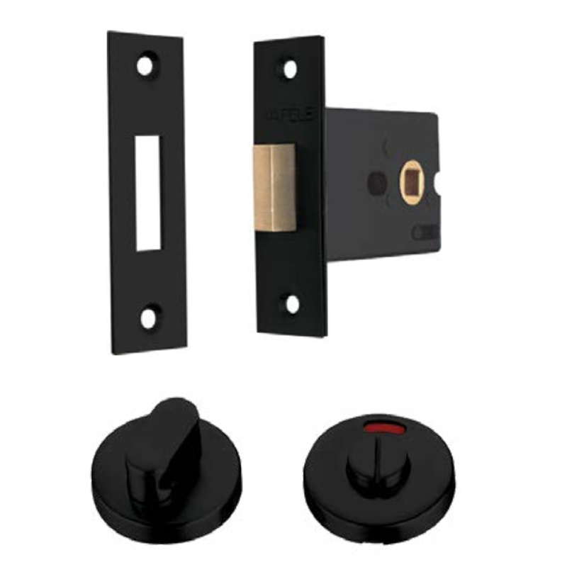 Thân khóa và chốt vệ sinh Hafele, màu đen mờ - 902.54.291