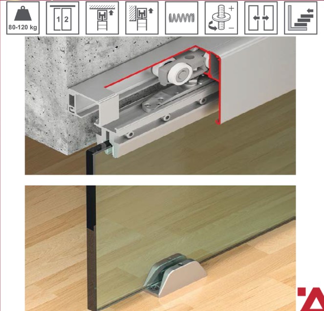 Phụ Kiện Cửa Trượt Kính Slido Classic 120L Hafele - 941.25.014