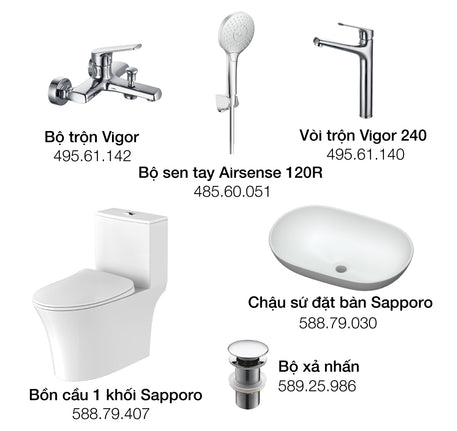 Gói tiện nghi A thiết bị vệ sinh Hafele - 732.05.624