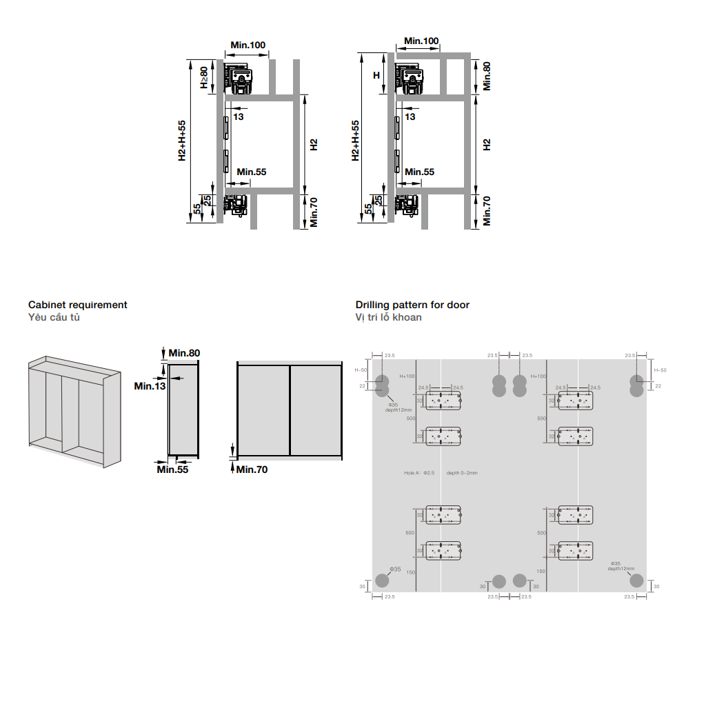 Ray trượt cho bộ Fold 20VF, 2500mm - 401.30.608