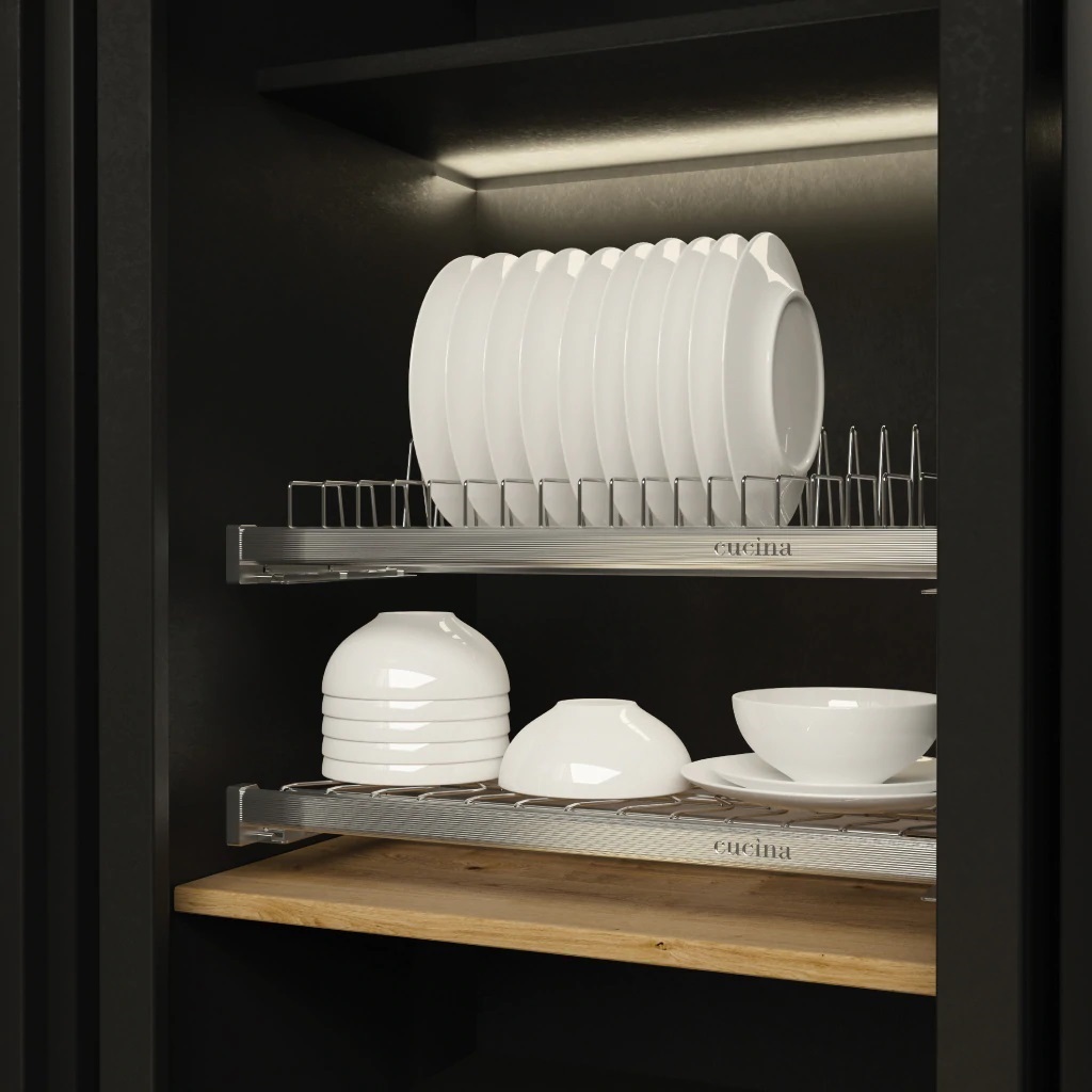 Rổ chén dĩa cố định - Cucina Presto, phiên bản Rổ chén đĩa có khung 900mm - Inox 304 - 544.40.008