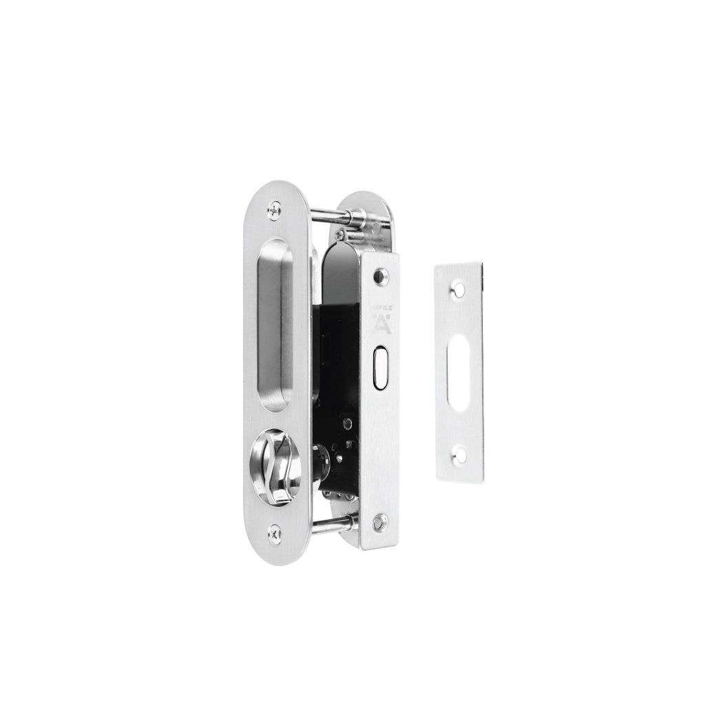 Bộ khóa kèm tay nắm hình oval - Cửa toilet
