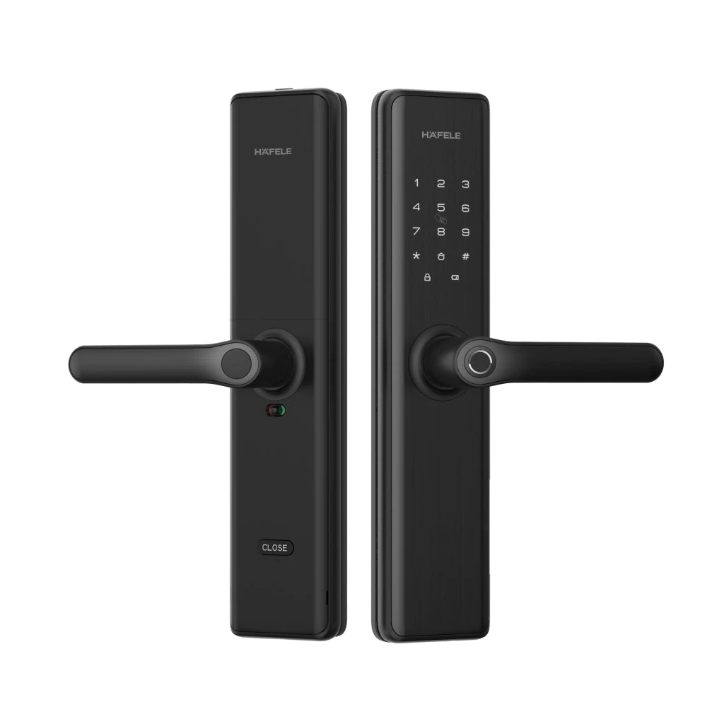 Khóa điện tử Hafele DL7600 (Đã bao gồm Pin), đen bóng,  module Z-wave - 912.20.232