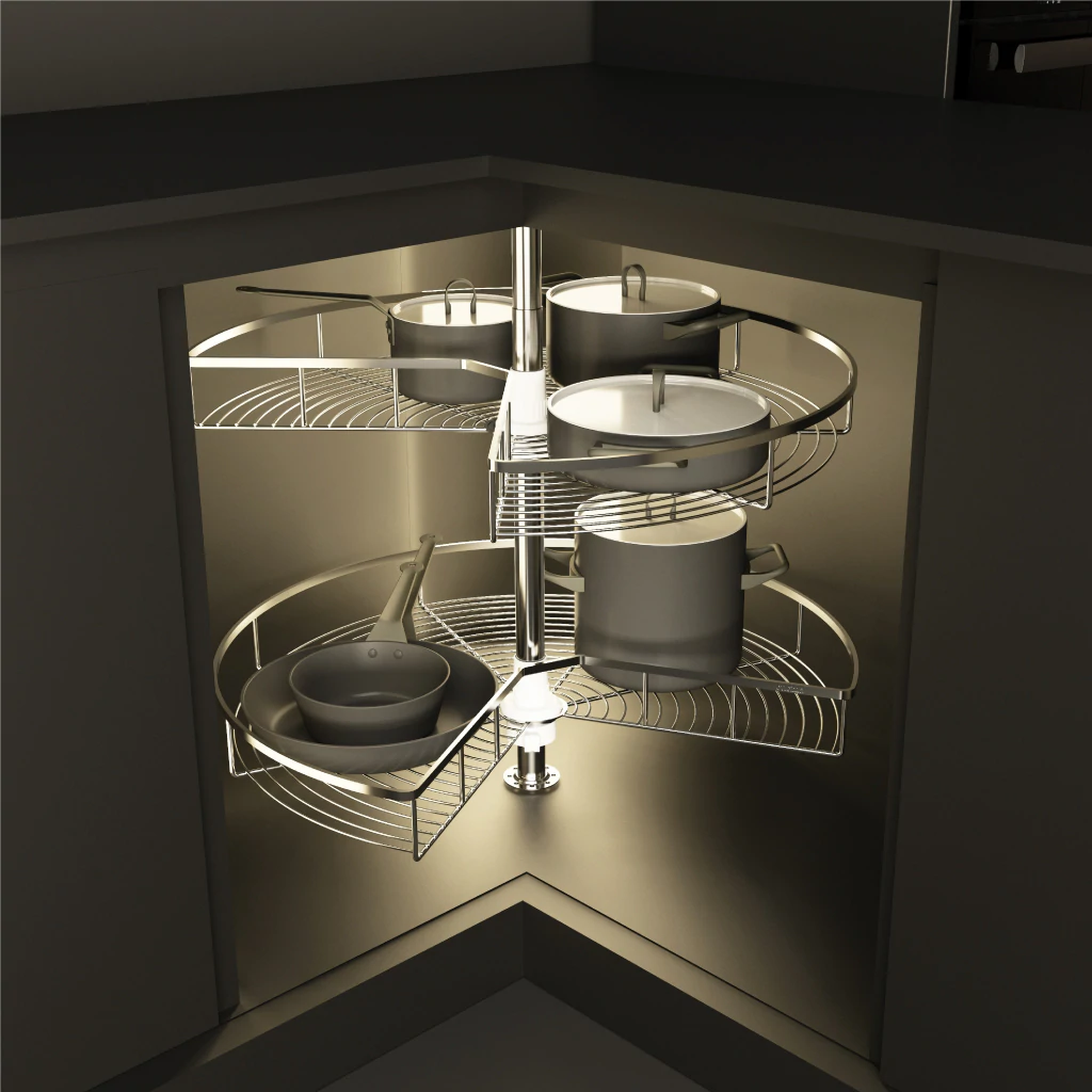 Bộ rổ góc xoay 270 độ - Cucina Mezzo - Inox 304 - 548.37.010