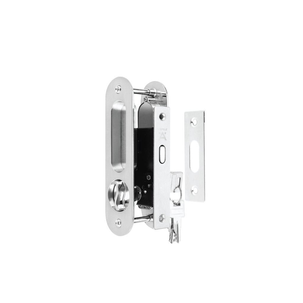 Bộ khóa kèm tay nắm hình oval - Cửa đi