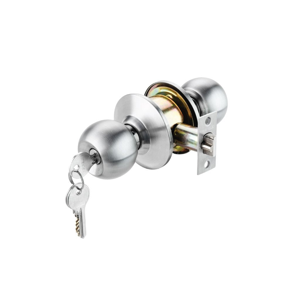 Bộ tay nắm cửa dạng tròn Hafele DIY, cửa đi, inox mờ - 489.93.130