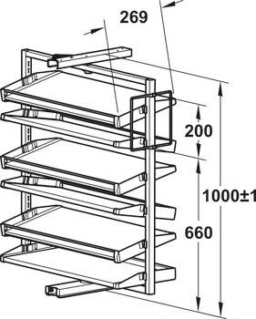 Kệ để giày Hafele - màu trắng cao 1000mm - 806.22.700