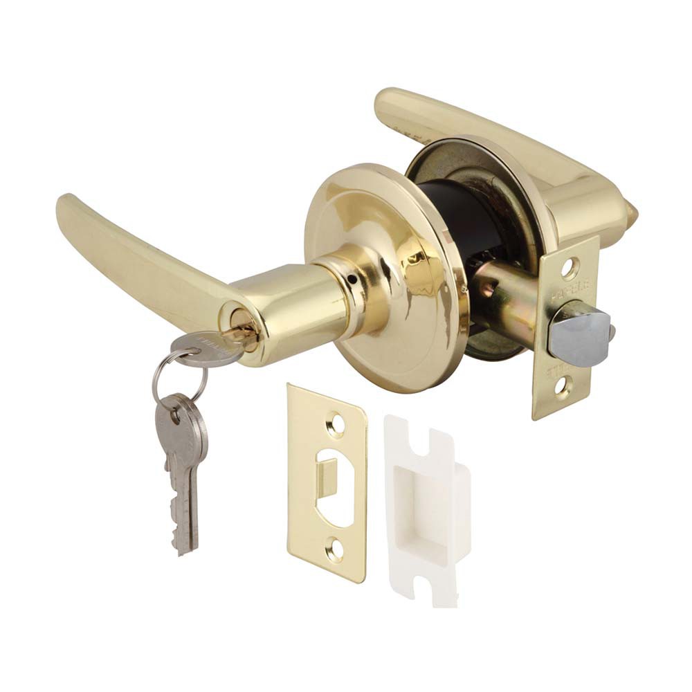 Bộ khóa tay nắm cửa toilet Hafele DIY, đồng bóng - 489.10.187