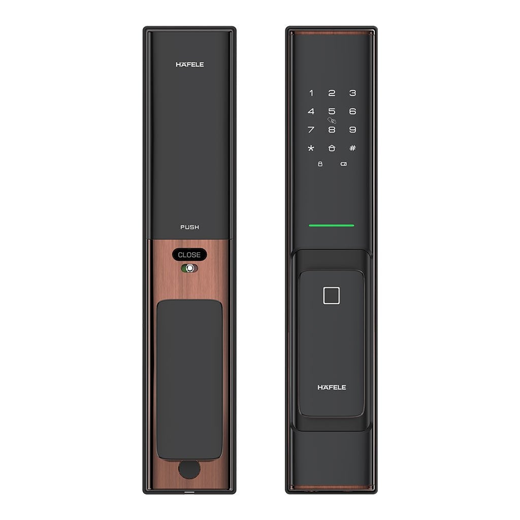 Khóa điện tử Hafele PP8100 - có chức năng Khóa bluetooth (Không bao gồm Pin), đồng bóng - 912.20.261
