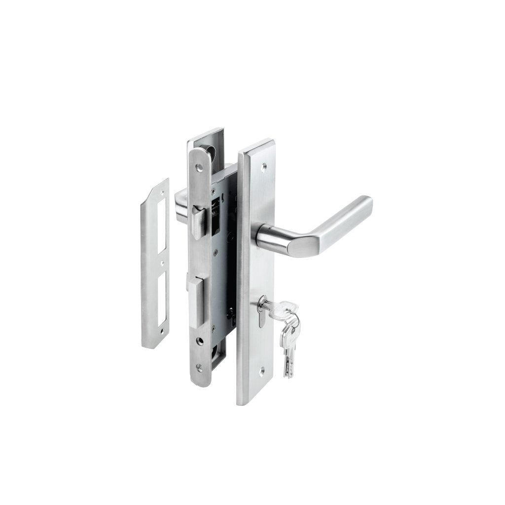 Bộ tay nắm đế dài kiểu J (Tay nắm - thân khóa - ruột) Hafele DIY - 499.62.501