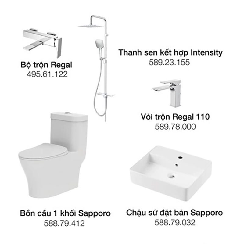 Gói thiết bị vệ sinh Hafele tiện nghi B - 732.05.627