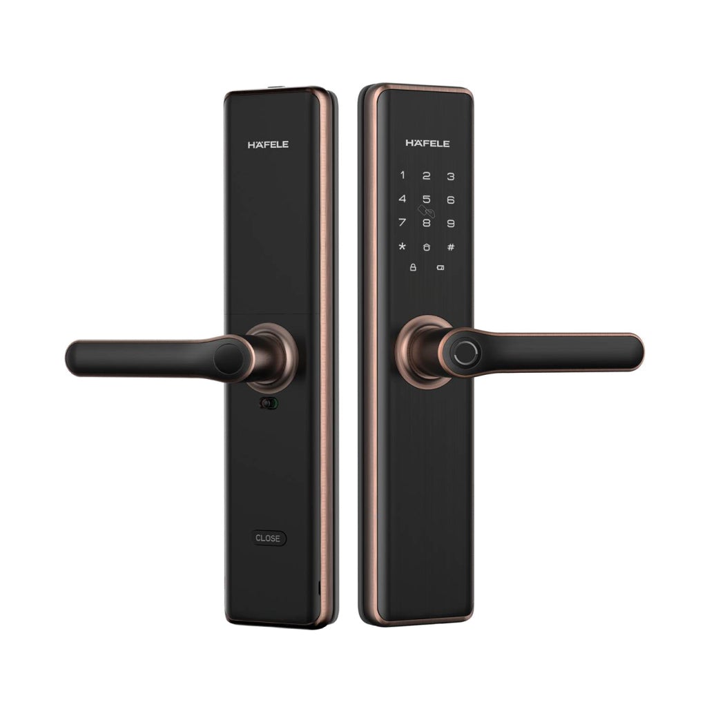 Khóa điện tử Hafele DL7600 (Đã bao gồm Pin), đồng bóng - 912.20.238