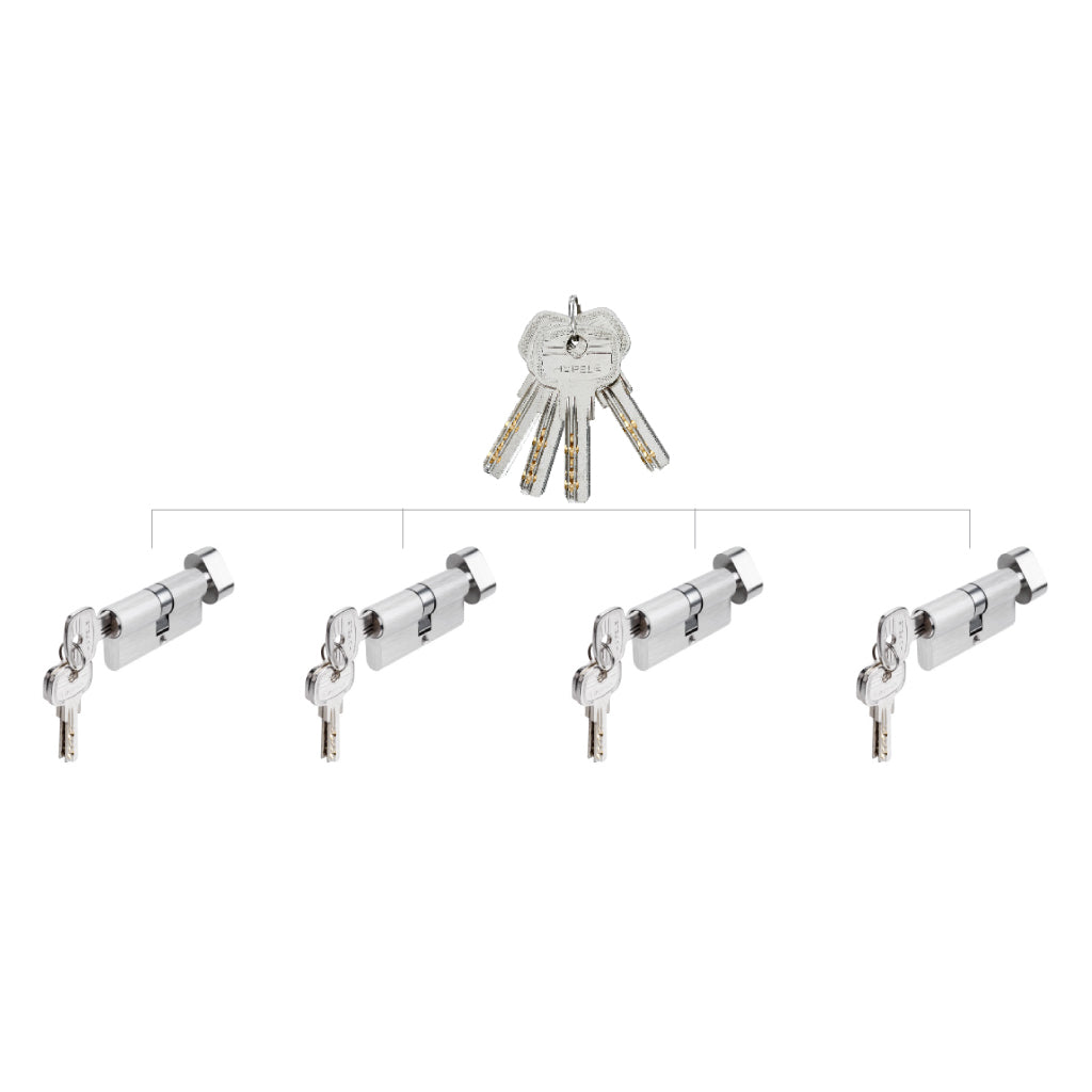 Ruột khóa chìa chủ một cấp Hafele, bộ 4 ruột khoá - 489.56.411