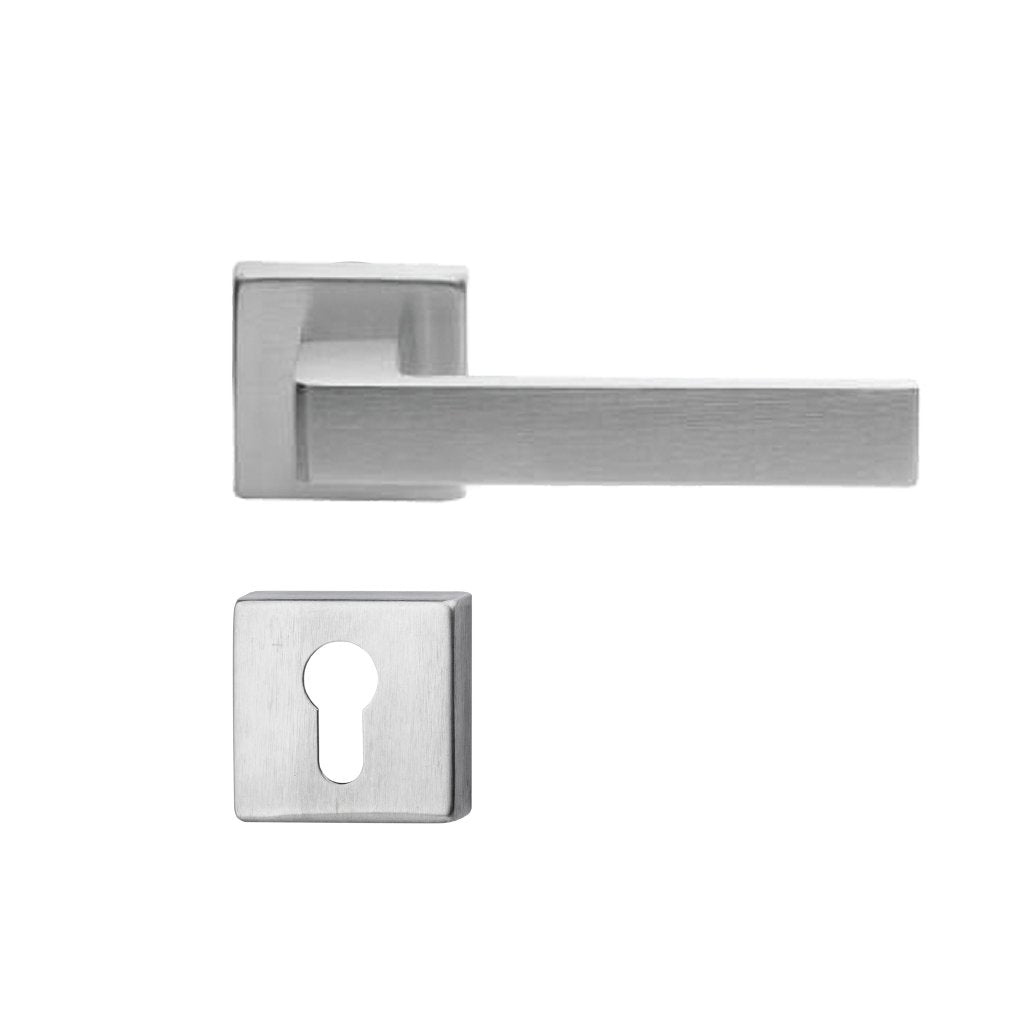 Tay nắm gạt nắp chụp vuông Hafele Techna, chrome mờ - 901.79.874