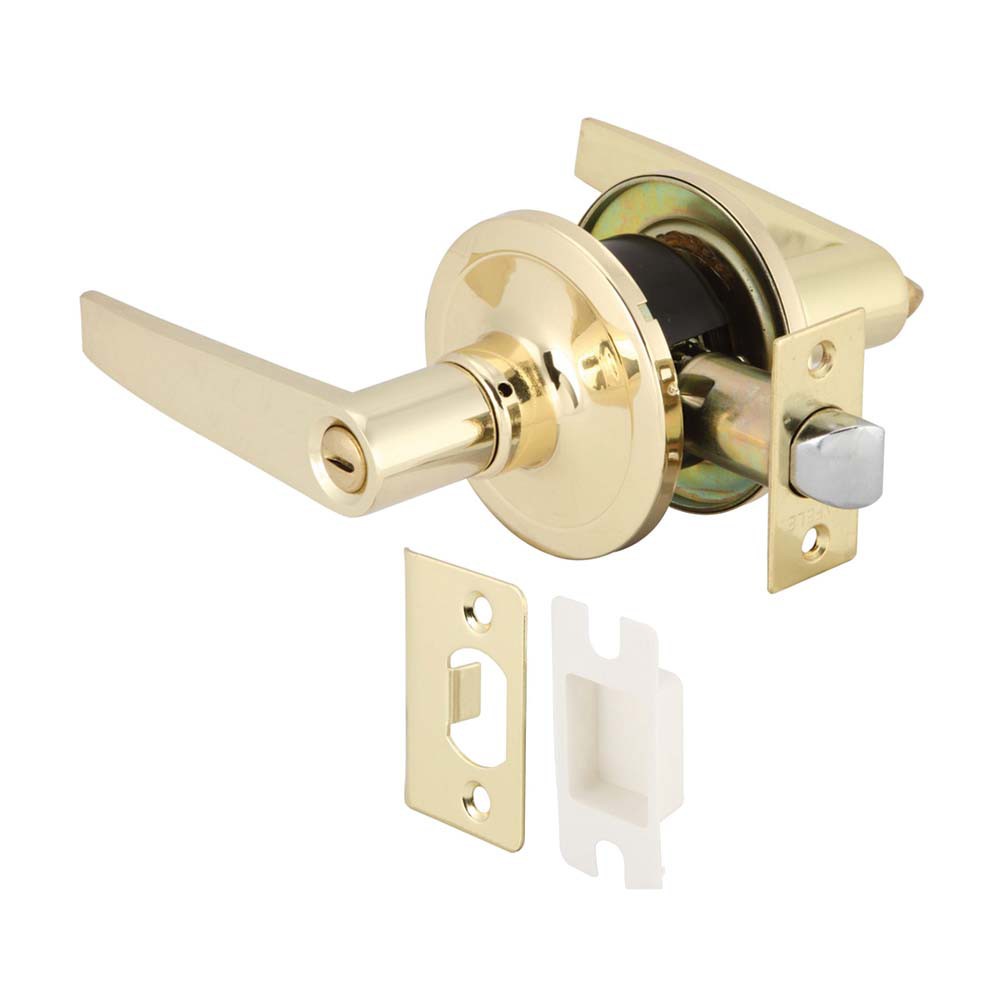 Bộ khóa tay nắm cửa toilet Hafele DIY, đồng bóng - 489.10.175