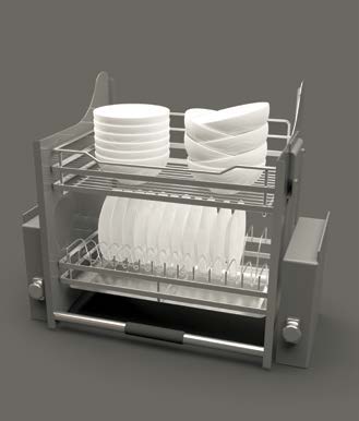 Rổ chén dĩa di động - Cucina Lento, phiên bản Rổ chén đĩa với thiết kế lưới tròn 900mm - Inox 304 - 504.76.008