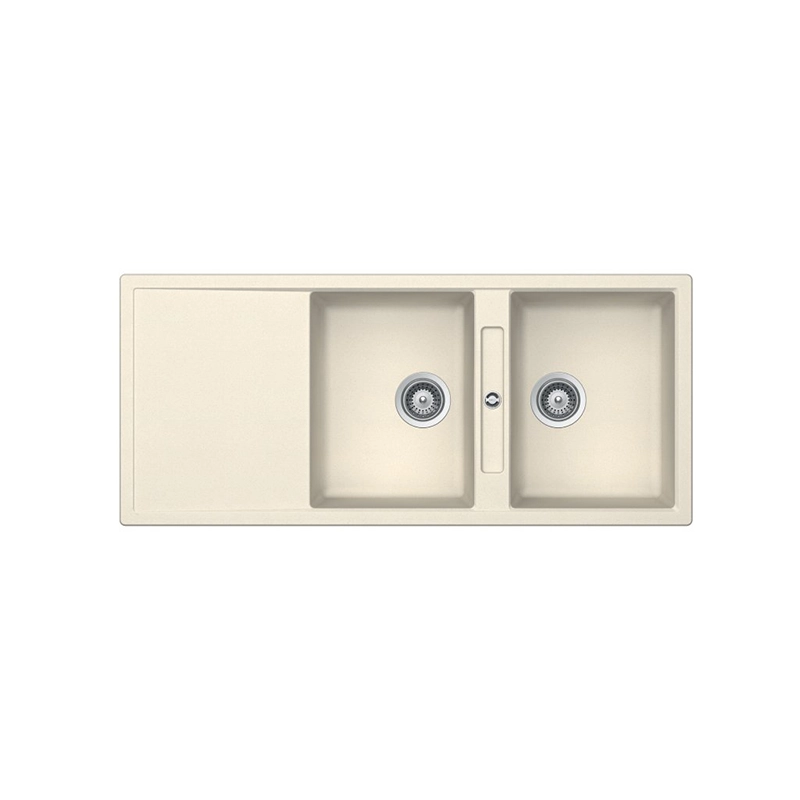 Chậu đá Hafele HS20-GKD2S80, chậu đôi có bàn ráo nước, màu kem - 570.33.430