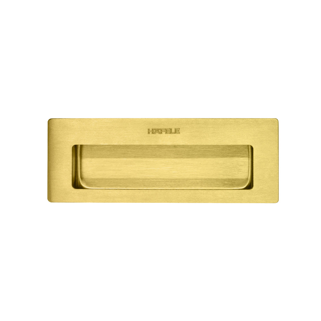 Tay nắm âm 115x42 Hafele DIY, đồng bóng - 489.72.140