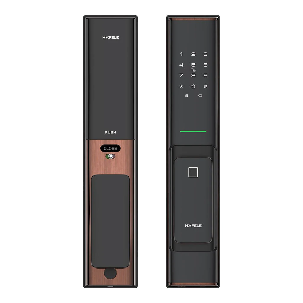 Khóa điện tử Hafele PP8100 - có chức năng Khóa bluetooth (Đã bao gồm Pin), đồng bóng, có Z-wave - 912.20.263