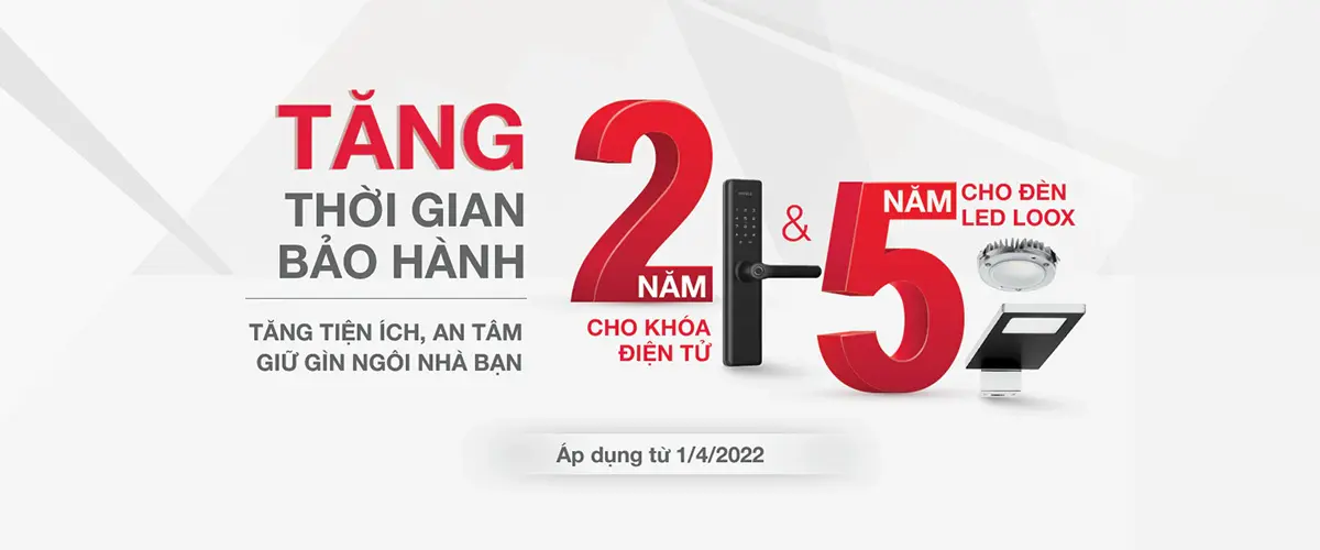 Thông Báo Tăng Thời Gian Bảo Hành Đối Với Khoá Điện Tử Và Hệ Đèn Loox